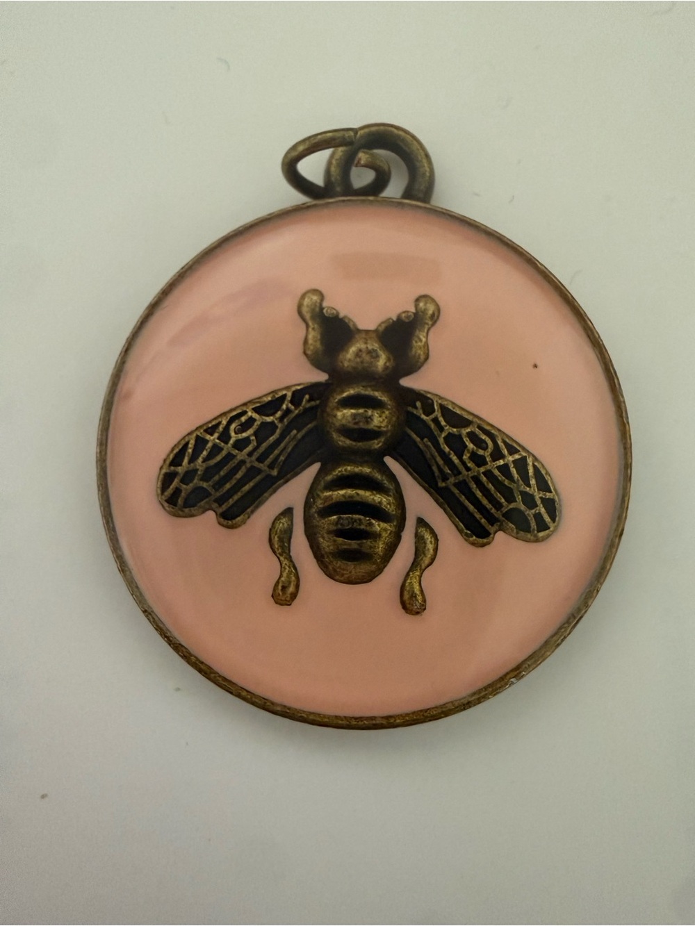 Gucci Pink Enamel Bee Pendant Wall Accent